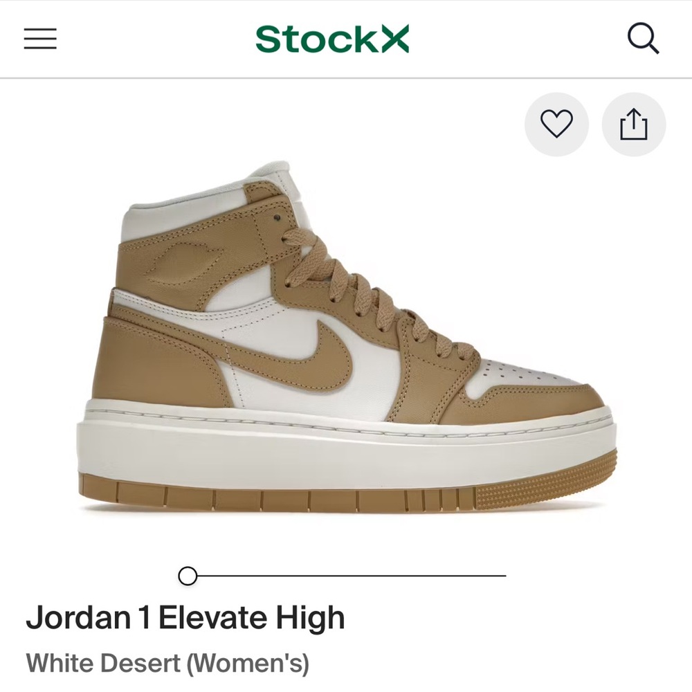 Jordan 1 Elevate High Women's Sneakers - Tan and White